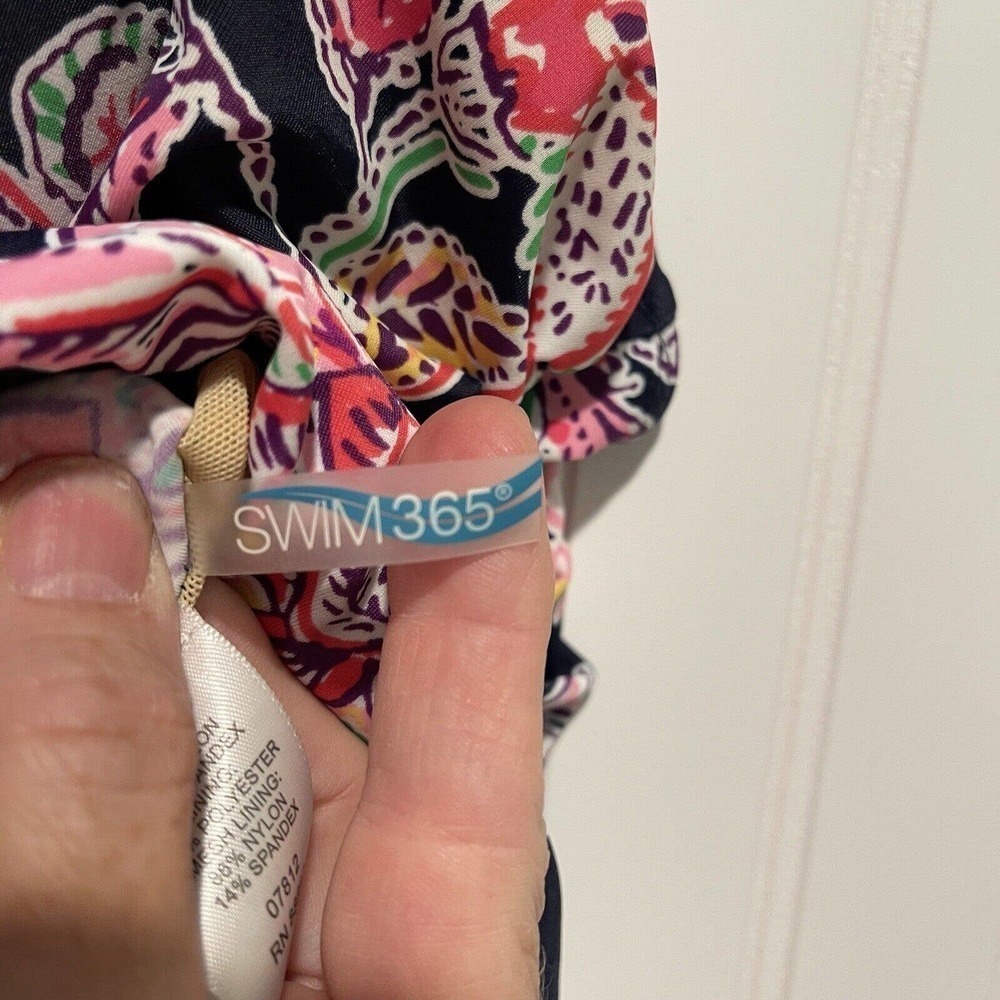 Swim 365 Black Floral One Piece Swimsuit Size 32 - Picture 4 of 5